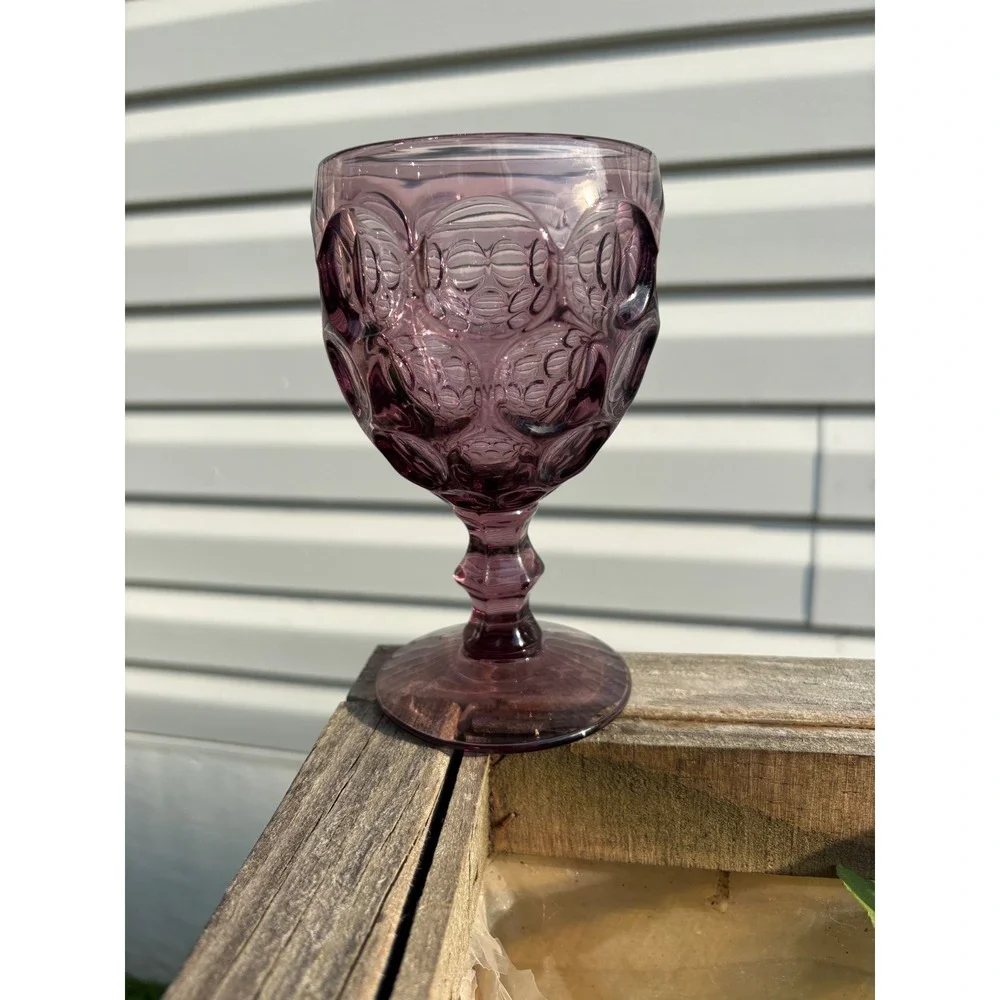 VTG Imperial Glass Ohio Provincial Amethyst Water Goblet Purple 6in